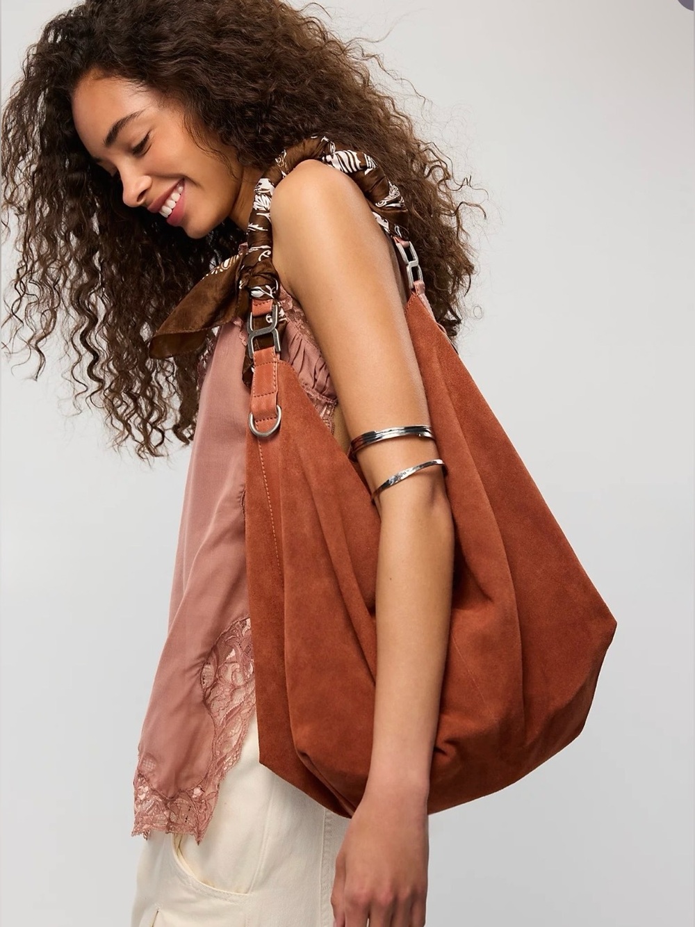 Free People Suzie Suede Slouch Tote Bag NWT